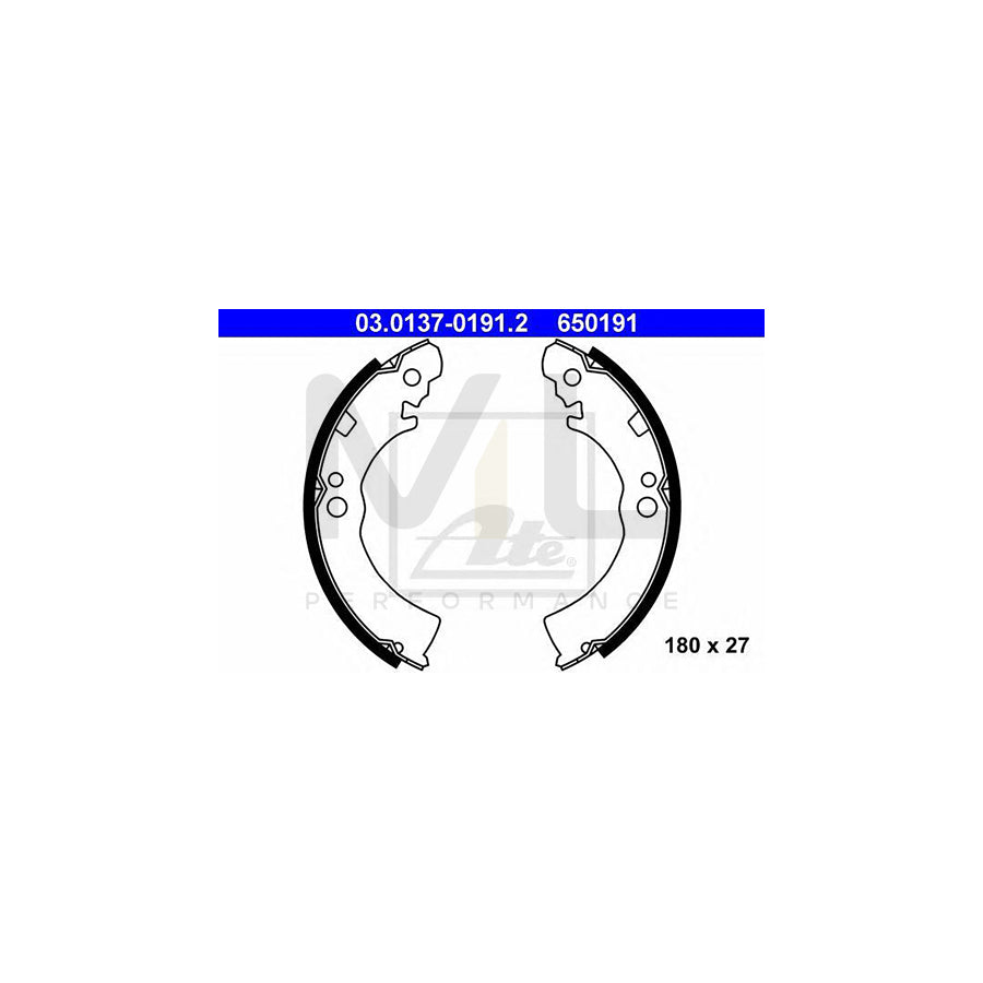 ATE 03.0137-0191.2 Brake Shoe Set for NISSAN Micra I Hatchback (K10) Ø: 180mm