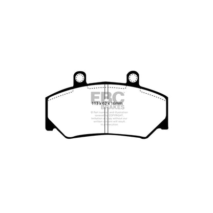 EBC PD03KF1610 Volvo Yellowstuff Front Brake Pad & Plain Disc Kit - ATE/Girling/TRW Caliper 2 | ML Performance UK Car Parts