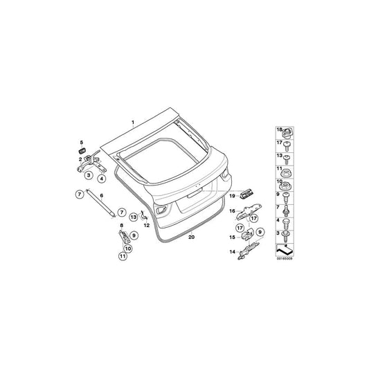 Genuine BMW 51767003105 E71 E72 Trunk Lid Gasket (Inc. X6)