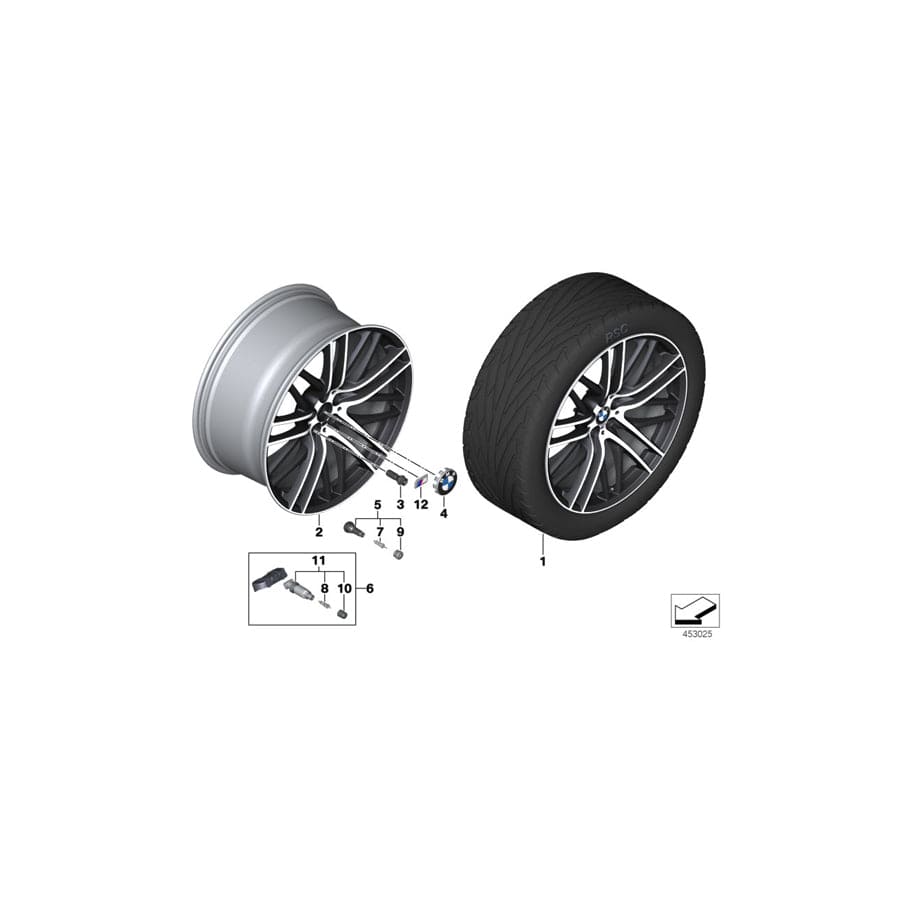 Genuine BMW 36116893542 G12 G11 G32 Light Alloy Rim, Black 8,5JX21 ET:25 (Inc. 630i, 740Le & 740e)