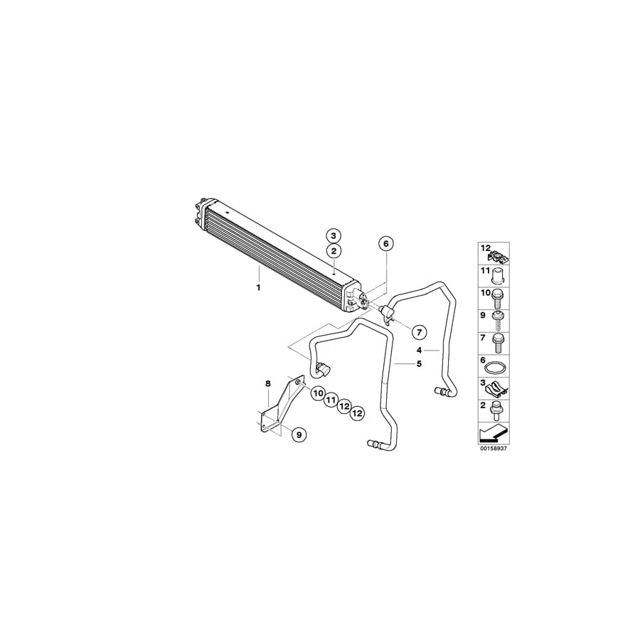 Genuine BMW 17227966262 E65 Bracket, Oil Cooler Line (Inc. ALPINA B7)