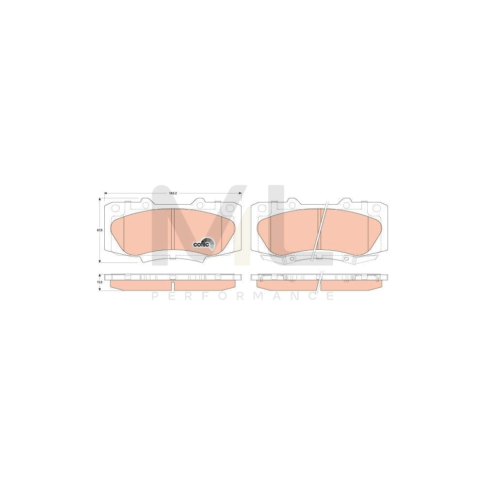 TRW Gdb3528 Brake Pad Set For Toyota Hilux Vii Pickup Cotec, With Acoustic Wear Warning