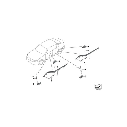 Genuine BMW 63316998142 G20 G21 Fiber-Optic Cable, Door Pocket, Rear Rt (Inc. 330e, 320dX & 320d)
