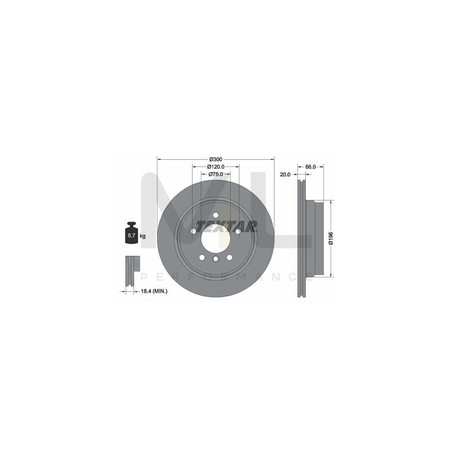 TEXTAR 92154900 Brake Disc Internally Vented, without wheel hub, without wheel studs  - 1 piece