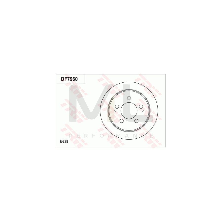 TRW DF7960 Brake Disc Solid, Painted  - 1 piece