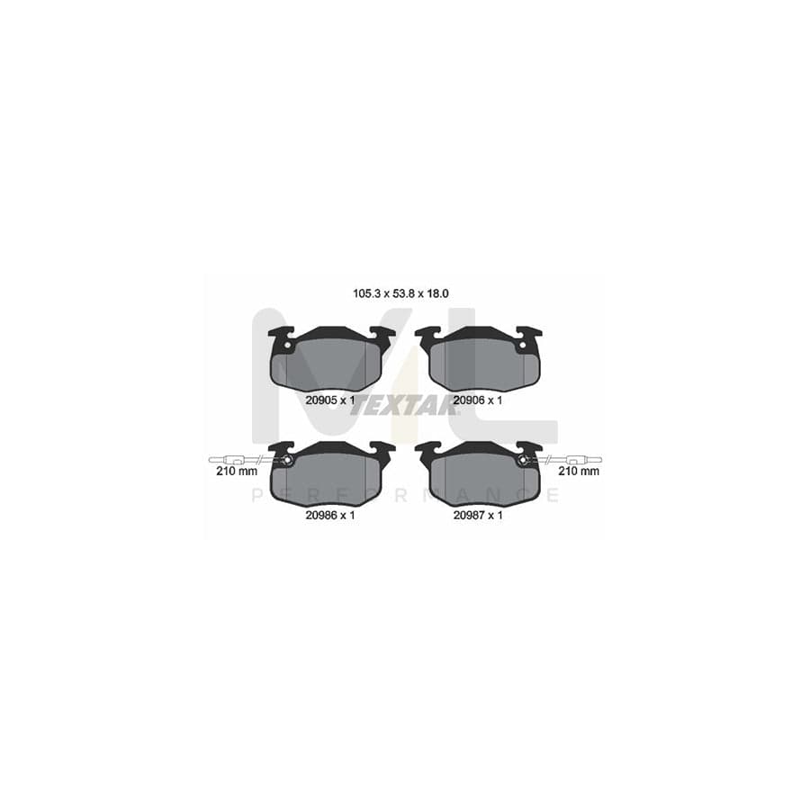 TEXTAR 2090506 Brake pad set with integrated wear warning contact