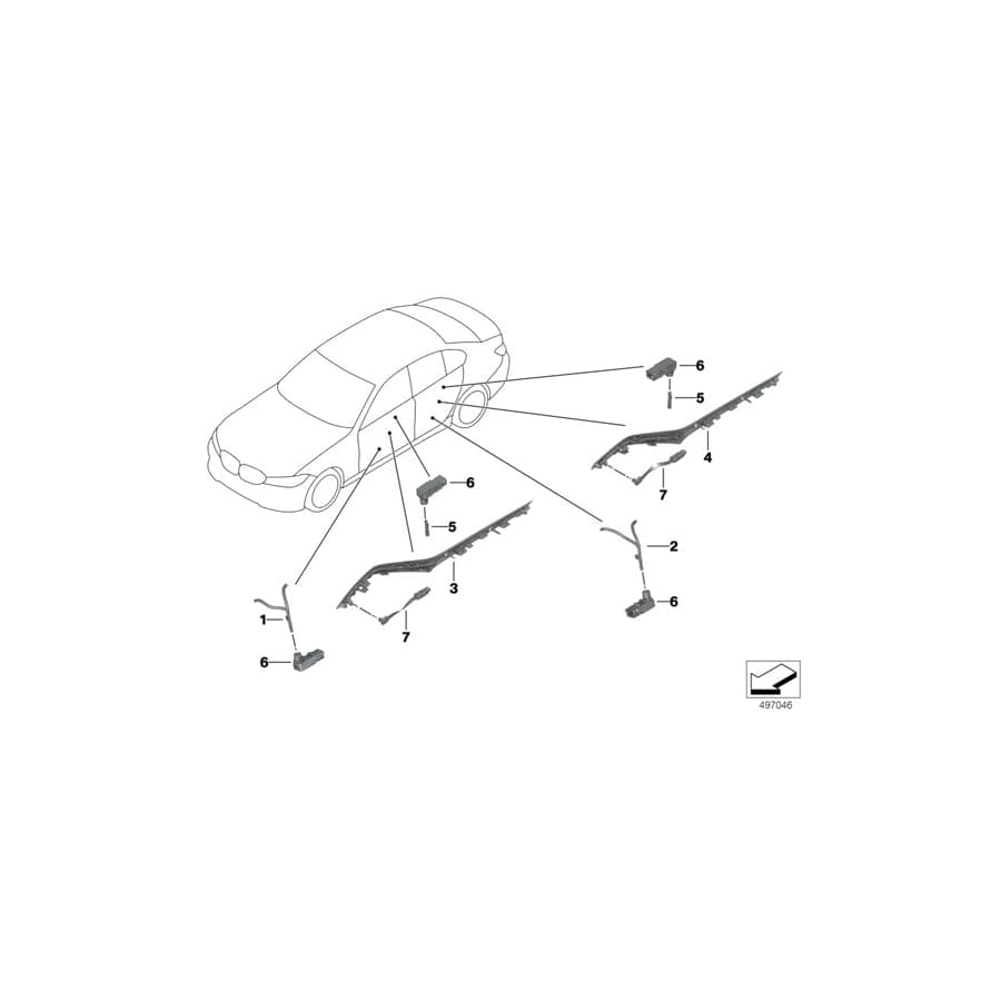 Genuine BMW 63316998140 G20 G21 Fiber Optic Cable, Door Pocket, Front Rt (Inc. M340i, 320i 1.6 & 320i)