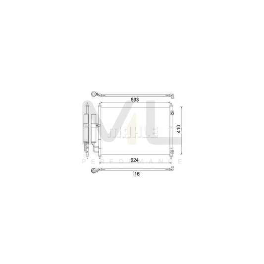 MAHLE ORIGINAL AC 829 000S Air conditioning condenser with dryer, with seal ring | ML Performance Car Parts