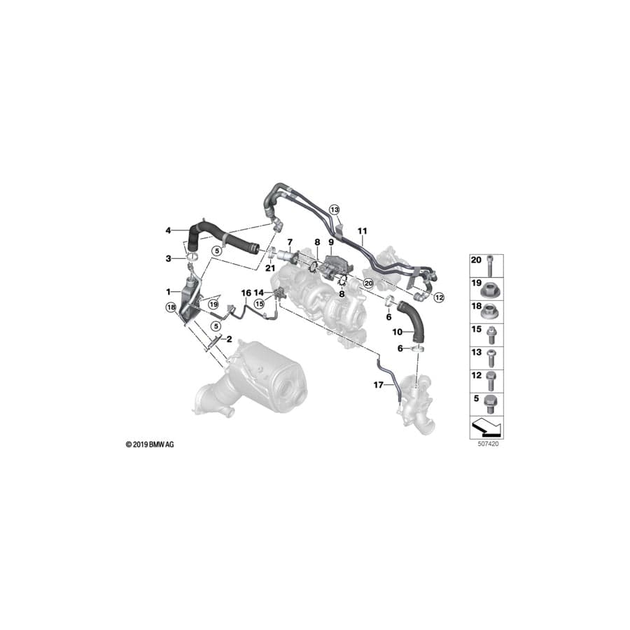 Genuine BMW 11718590086 G07 G31 G12 Spring Ring Shell 40mm (Inc. X7 M50dX, X5 M50dX & M550dX)