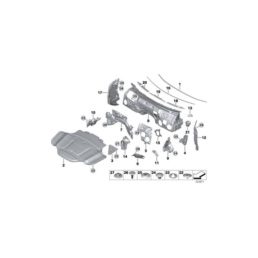 Genuine BMW 51487435737 G15 G14 F91 Noise Insulation, A-Pillar Lower Right LHD (Inc. M8, 840i & 840dX)