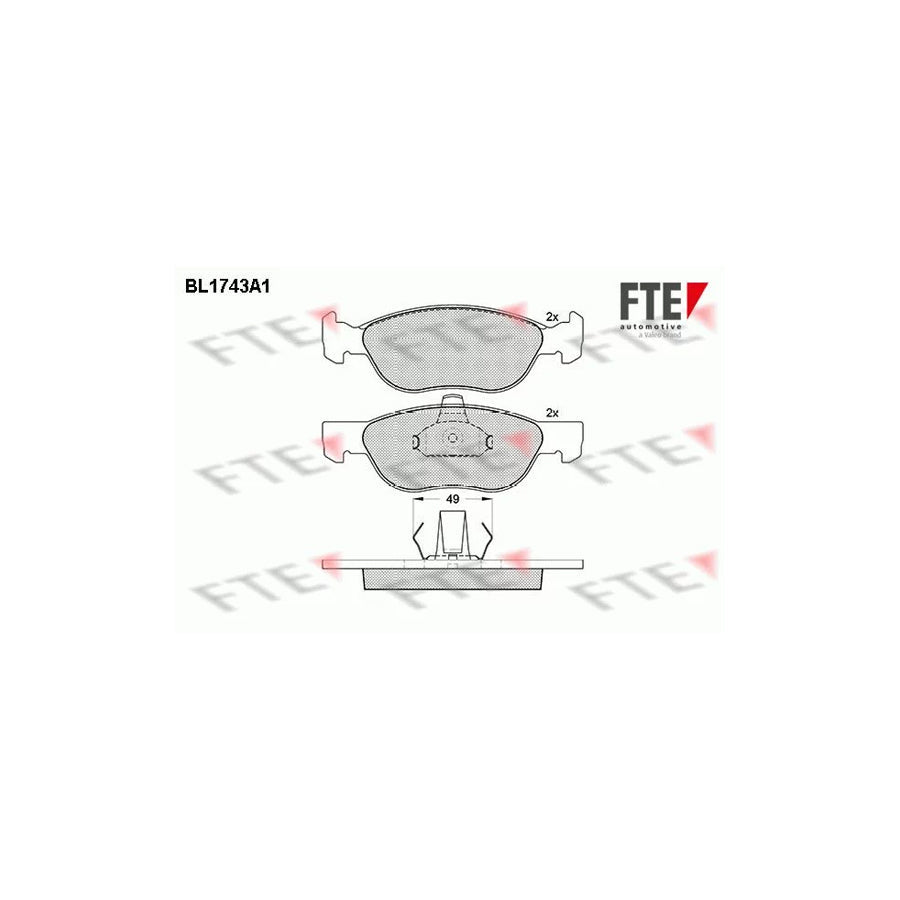 FTE Bl1743A1 Brake Pad Set for Fiat Punto II Hatchback (188)