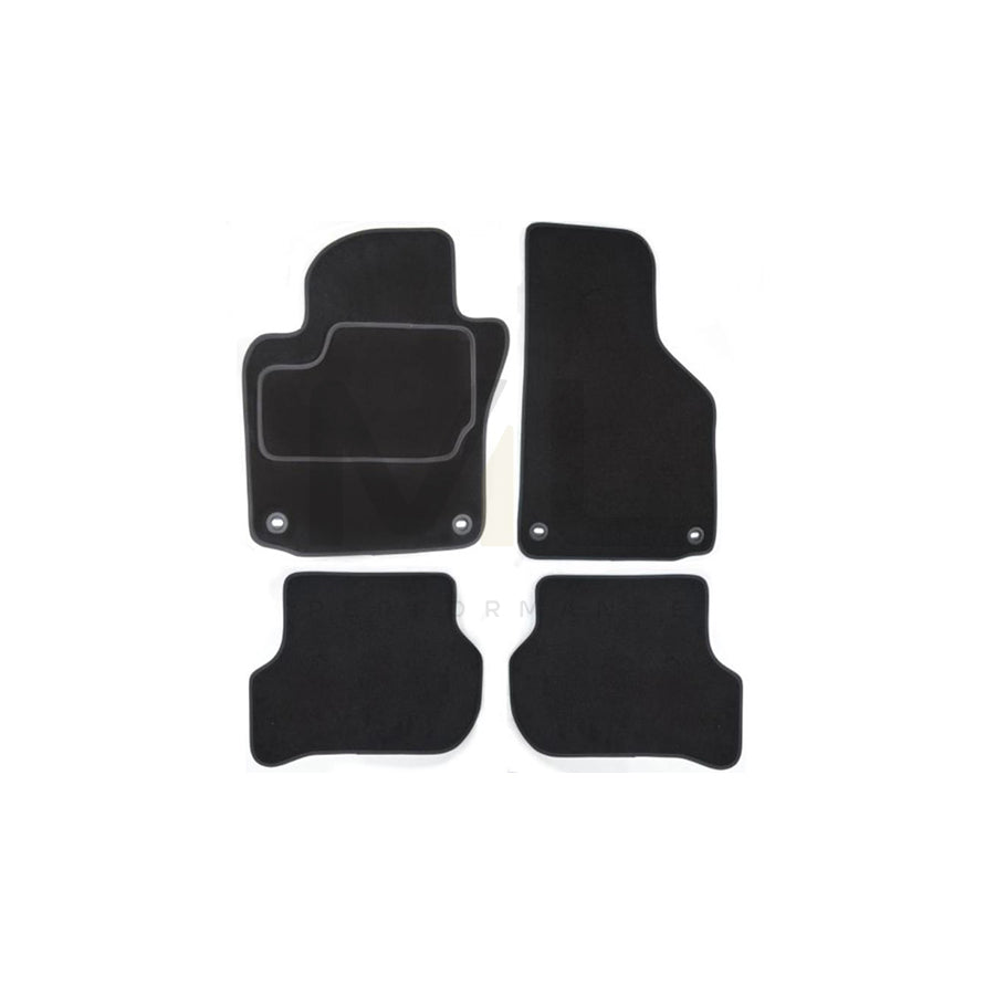 CUSTOPOL Tailored MER130C Floor mat set suitable for MERCEDES-BENZ C-Class Saloon (W204) Textile, Front and Rear, Quantity: 4, Black