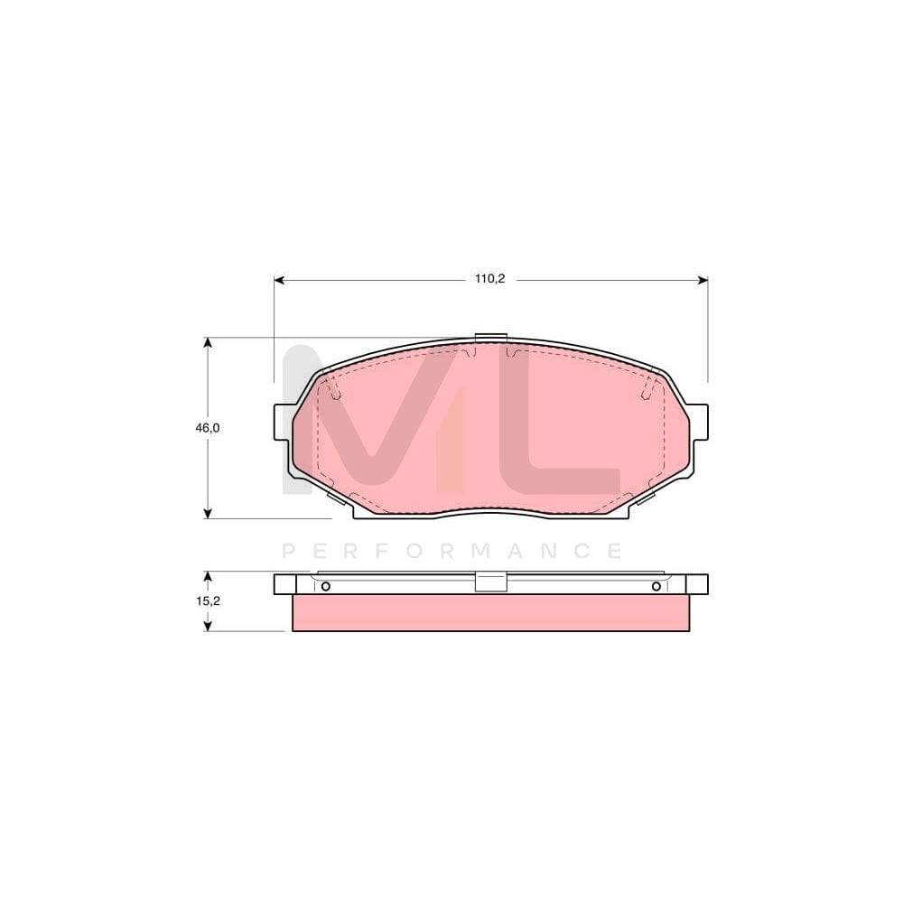 TRW Gdb1028 Brake Pad Set For Mazda Mx-5 I (Na) Not Prepared For Wear Indicator