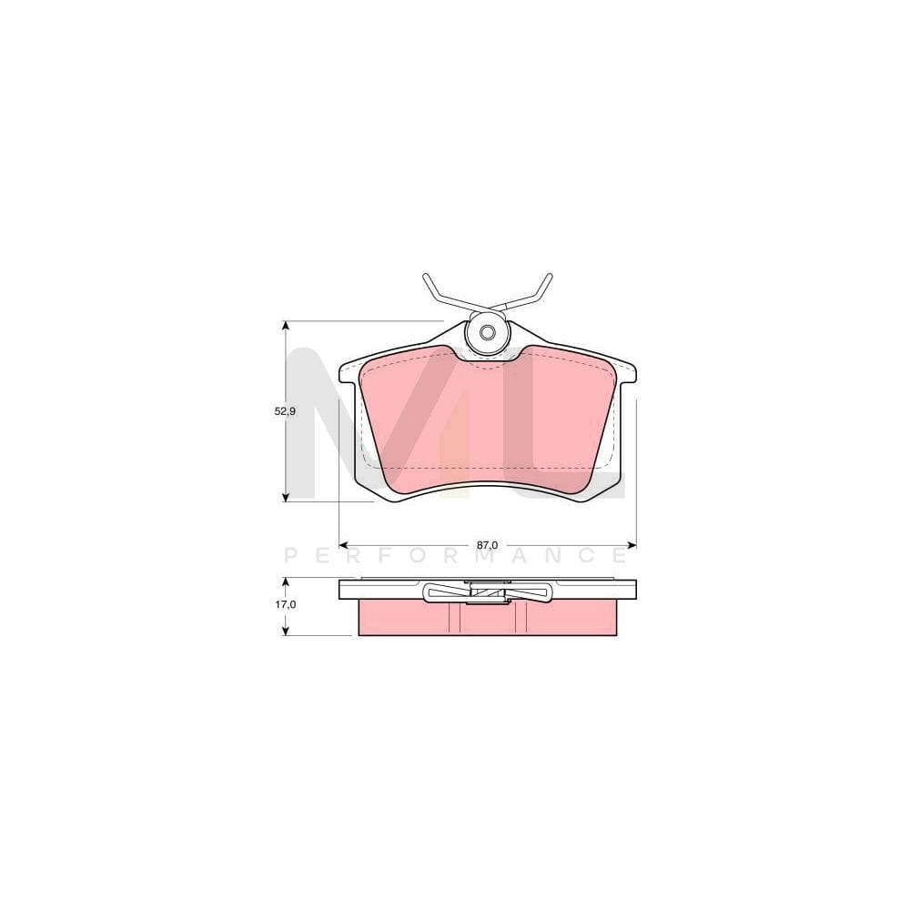 TRW Gdb1196 Brake Pad Set Not Prepared For Wear Indicator