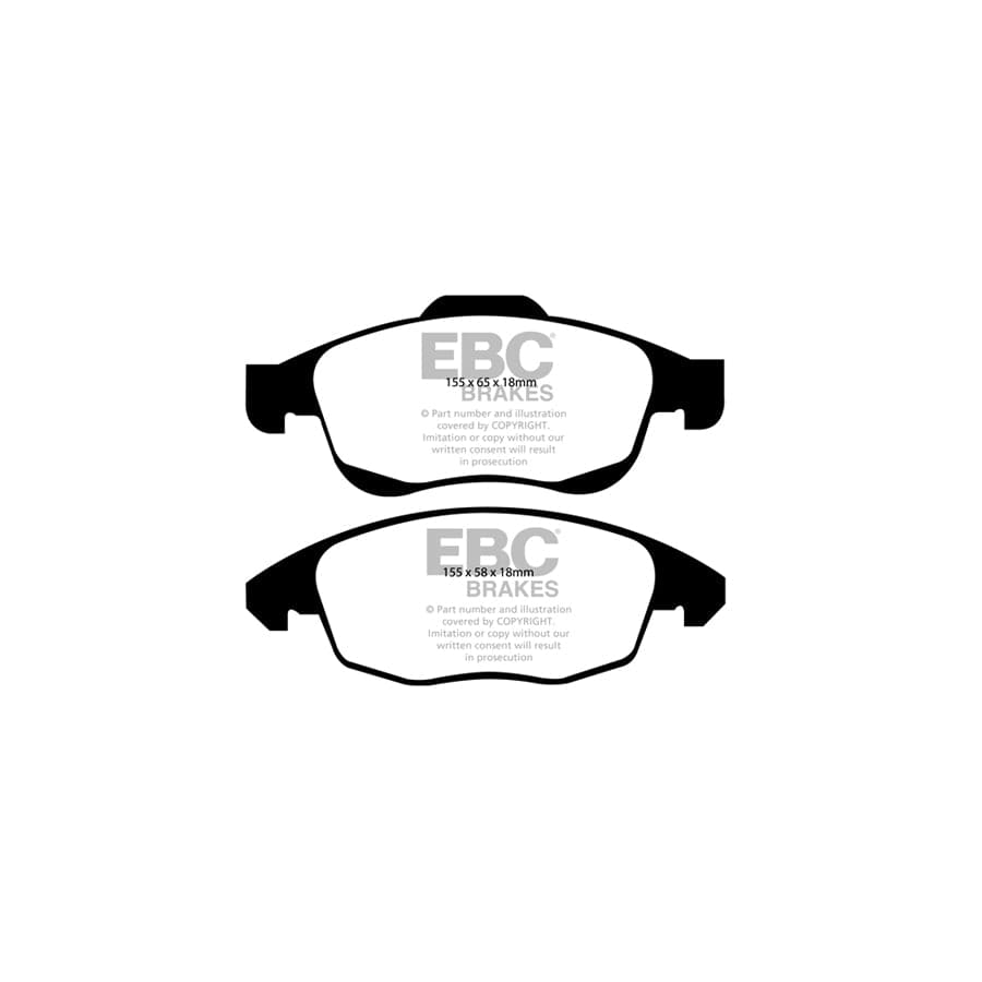 EBC PD06KF156 Citroen Ds Peugeot Greenstuff Front Brake Pad & USR Disc Kit - Girling/TRW Caliper 2 | ML Performance UK Car Parts