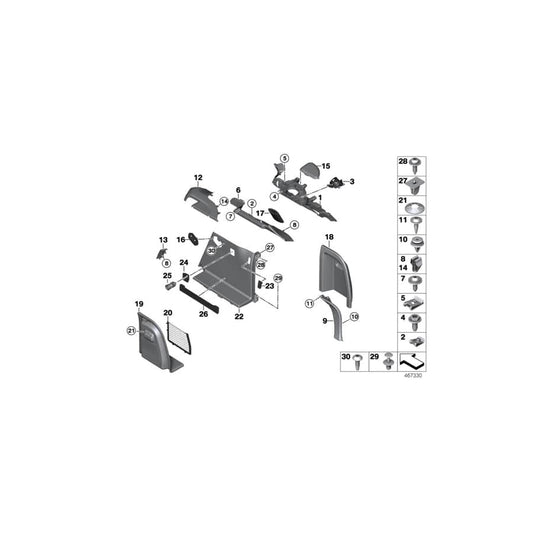 Genuine BMW 51437364025 F26 Cover, Belt Outlet, Left SCHWARZ (Inc. X4)
