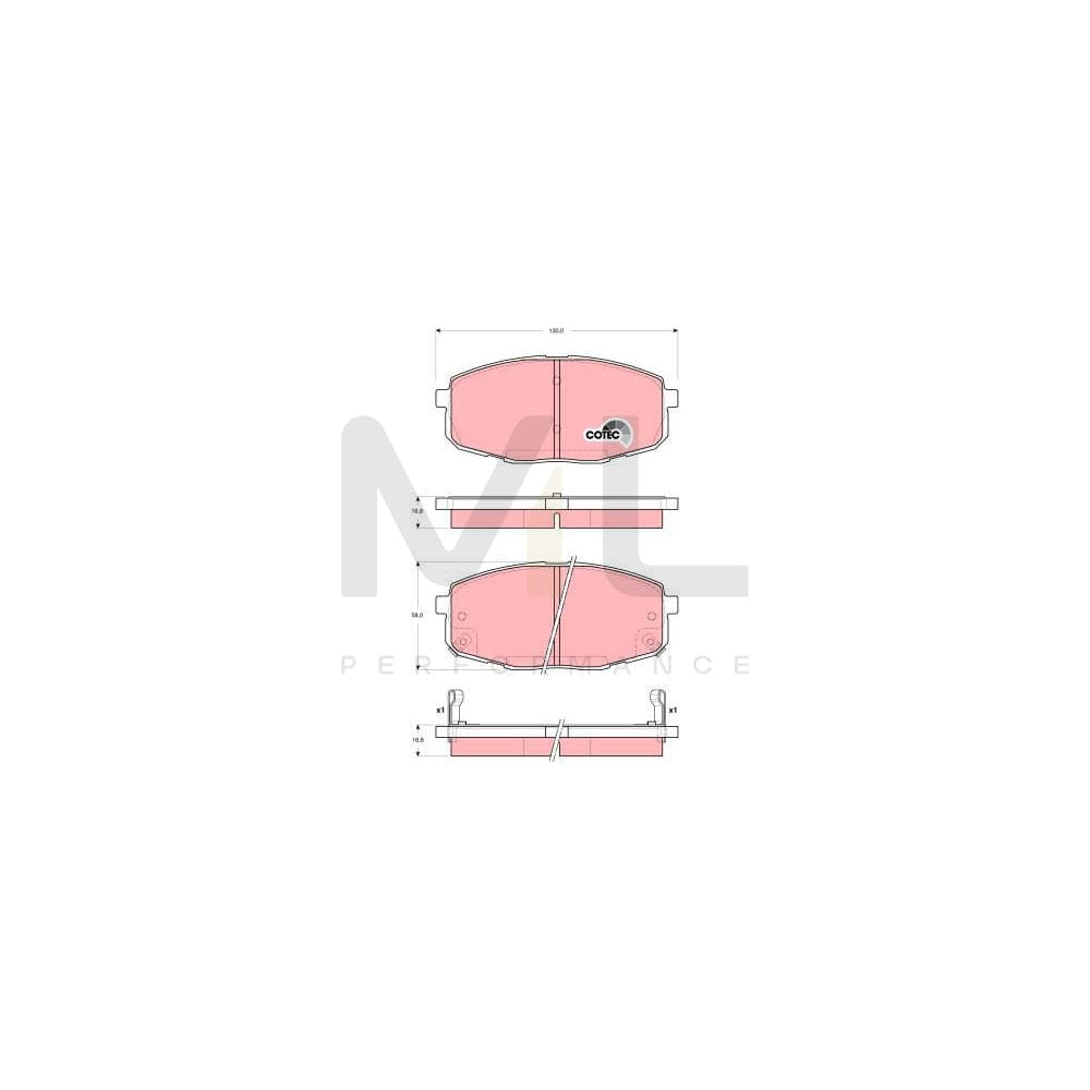 TRW Cotec Gdb3342 Brake Pad Set With Acoustic Wear Warning
