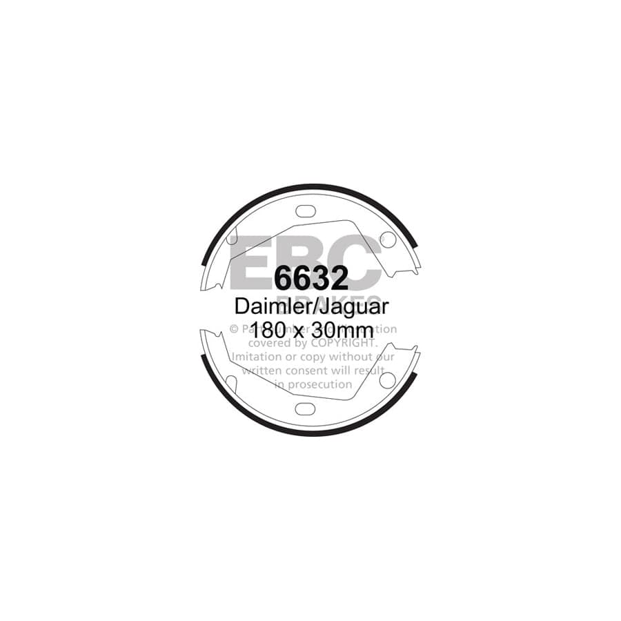 EBC 6632 Daimler Jaguar Rear Brake Shoes 1 | ML Performance UK Car Parts