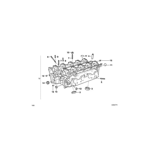 Genuine BMW 11121731910 E31 E32 E34 Cylinder Head Zyl.1-4 (Inc. 740iL, 540i & 840i)