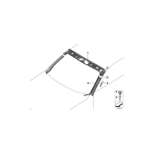 Genuine BMW 51437363805 F23 Deformation Panel, A-Pillar, Left (Inc. 228iX, M240iX & M235iX)