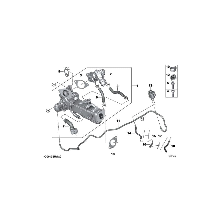 Genuine BMW 11718580455 G32 G02 G01 Hose, Egr Cooler-Egr Valve RÜCKLAUF (Inc. 318d, 620dX & 620d)