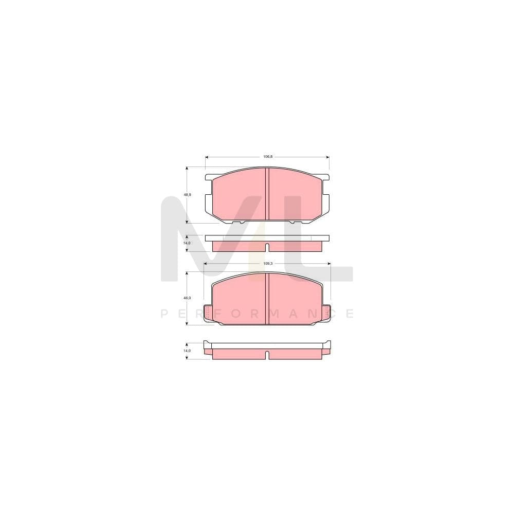 TRW Gdb181 Brake Pad Set Not Prepared For Wear Indicator