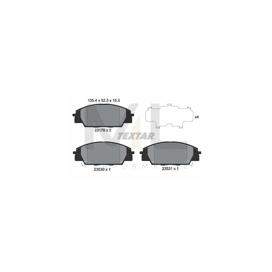 TEXTAR 2317801 Brake pad set with acoustic wear warning