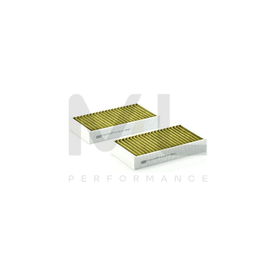 MANN-FILTER FP 2646-2 Pollen filter Activated Carbon Filter, Activated Carbon Filter with polyphenol, Particulate filter (PM 2.5), with antibacterial action, with fungicidal effect, FreciousPlus