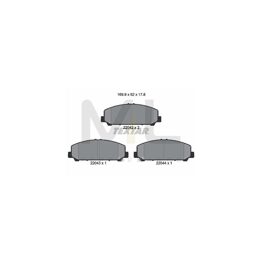 TEXTAR 2204201 Brake pad set with acoustic wear warning