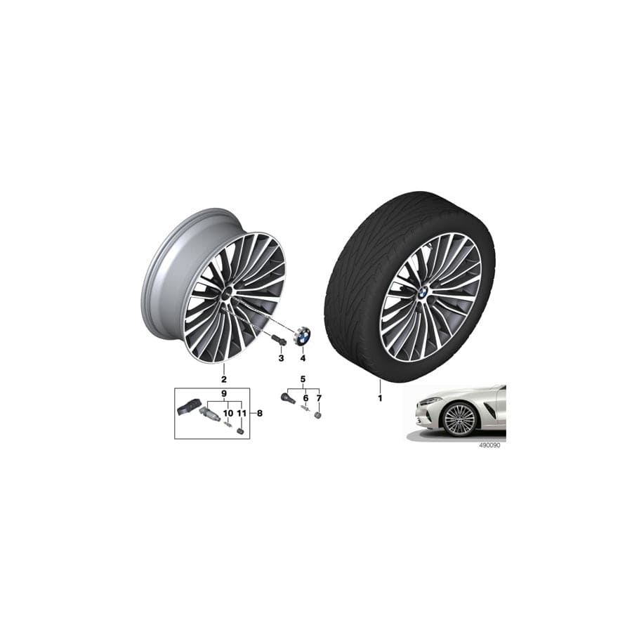 Genuine BMW 36116884204 G15 G16 G14 Light Alloy Rim Ferricgrey 8JX20 ET:26 (Inc. 840i, 840dX & M850iX)