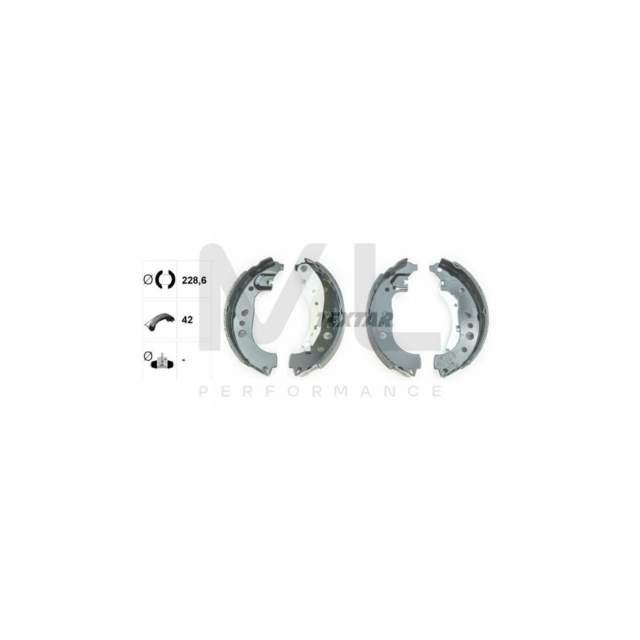 TEXTAR 91081700 Brake Shoe Set with handbrake lever