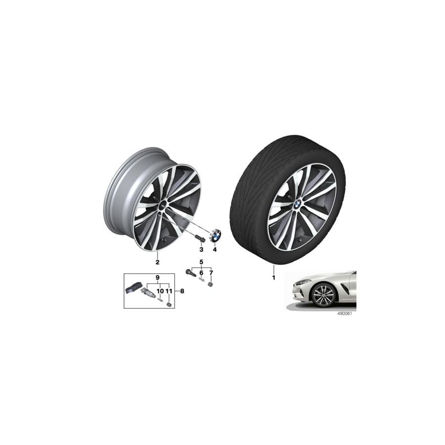 Genuine BMW 36116884202 G15 G16 G14 Disk Wheel, Light Alloy, In Orbitgrey 8JX19 ET:26 (Inc. 840i, M850iX & 840iX)