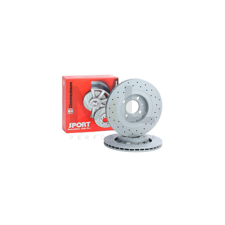 ZIMMERMANN SPORT COAT Z 600.1601.52 Brake Disc Externally Vented, Perforated, Coated  - 1 piece