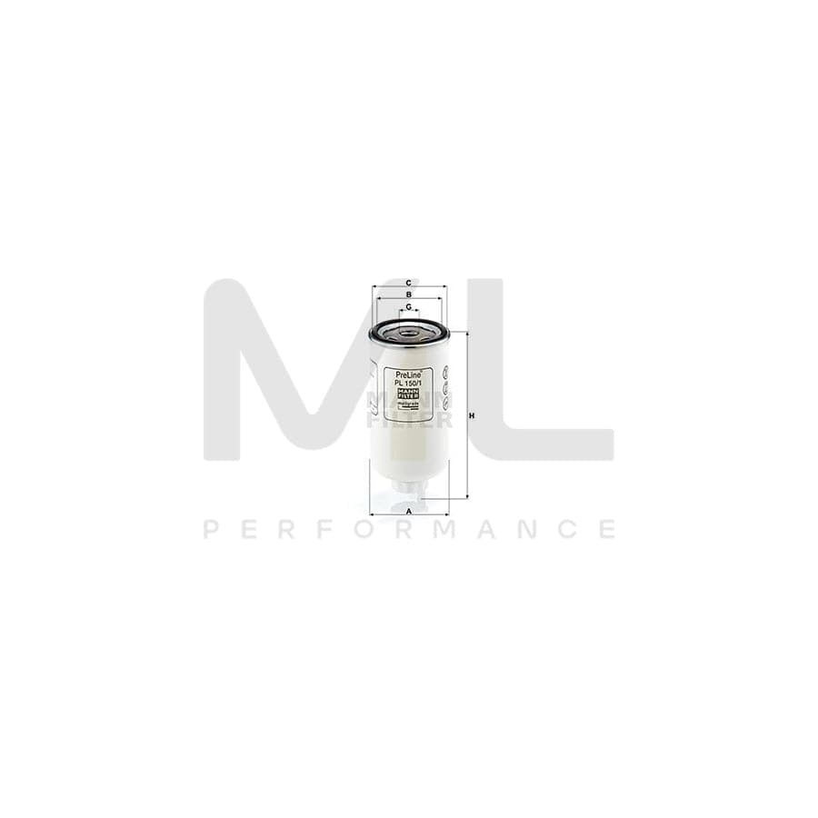 MANN-FILTER PL 150/1 Fuel filter Spin-on Filter