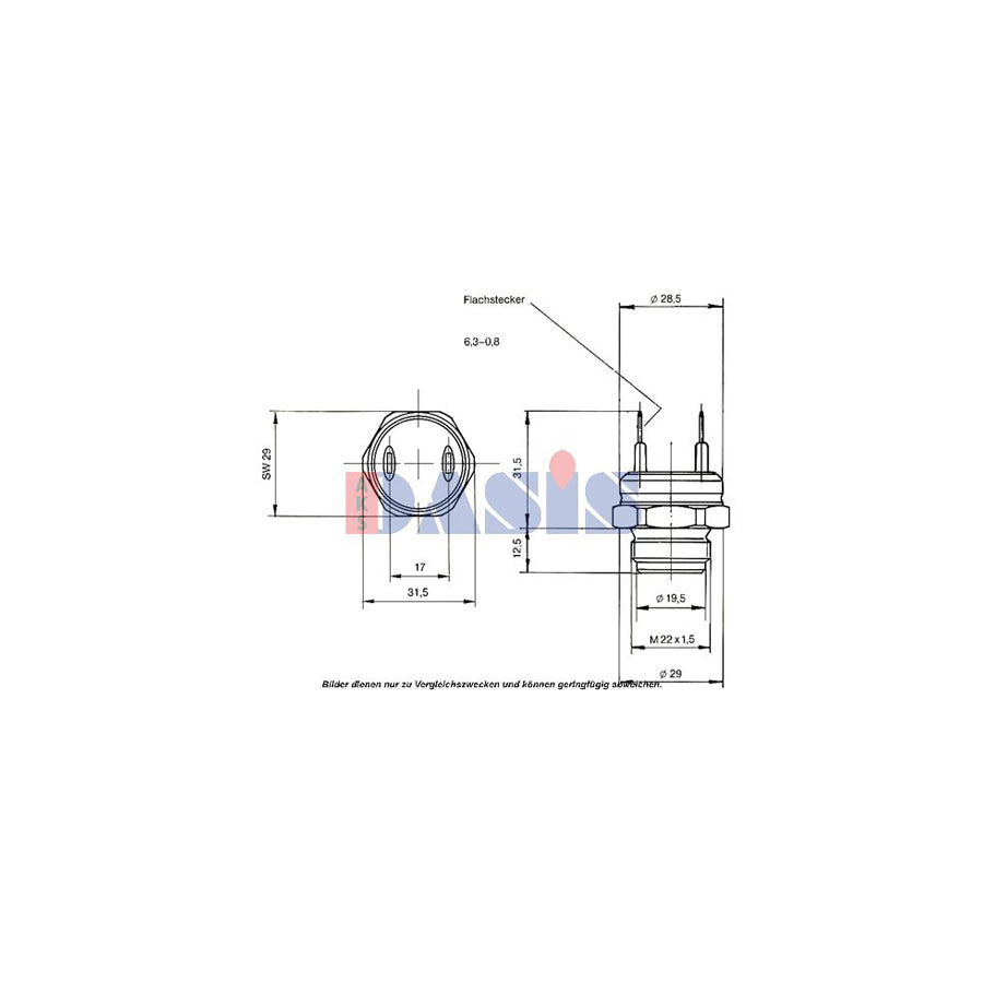 AKS Dasis 751038N Temperature Switch, Radiator Fan