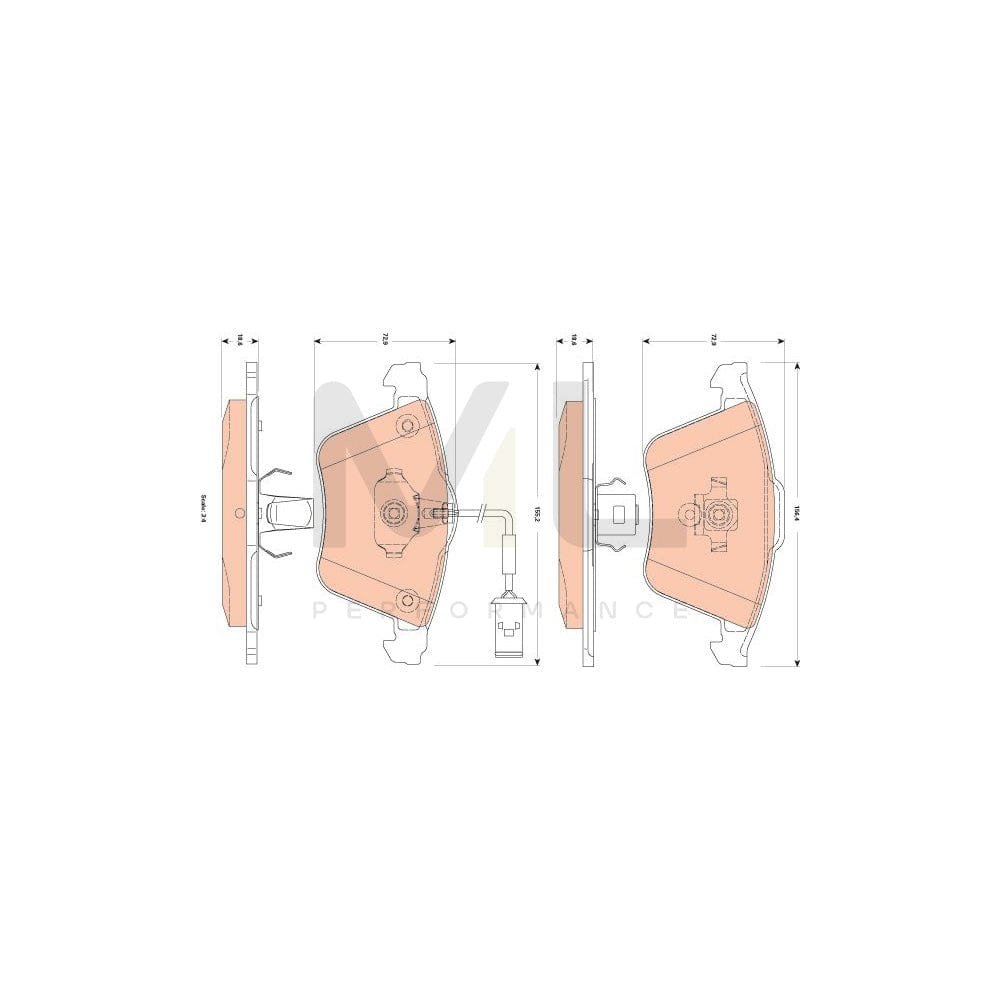 TRW Gdb1832 Brake Pad Set Incl. Wear Warning Contact