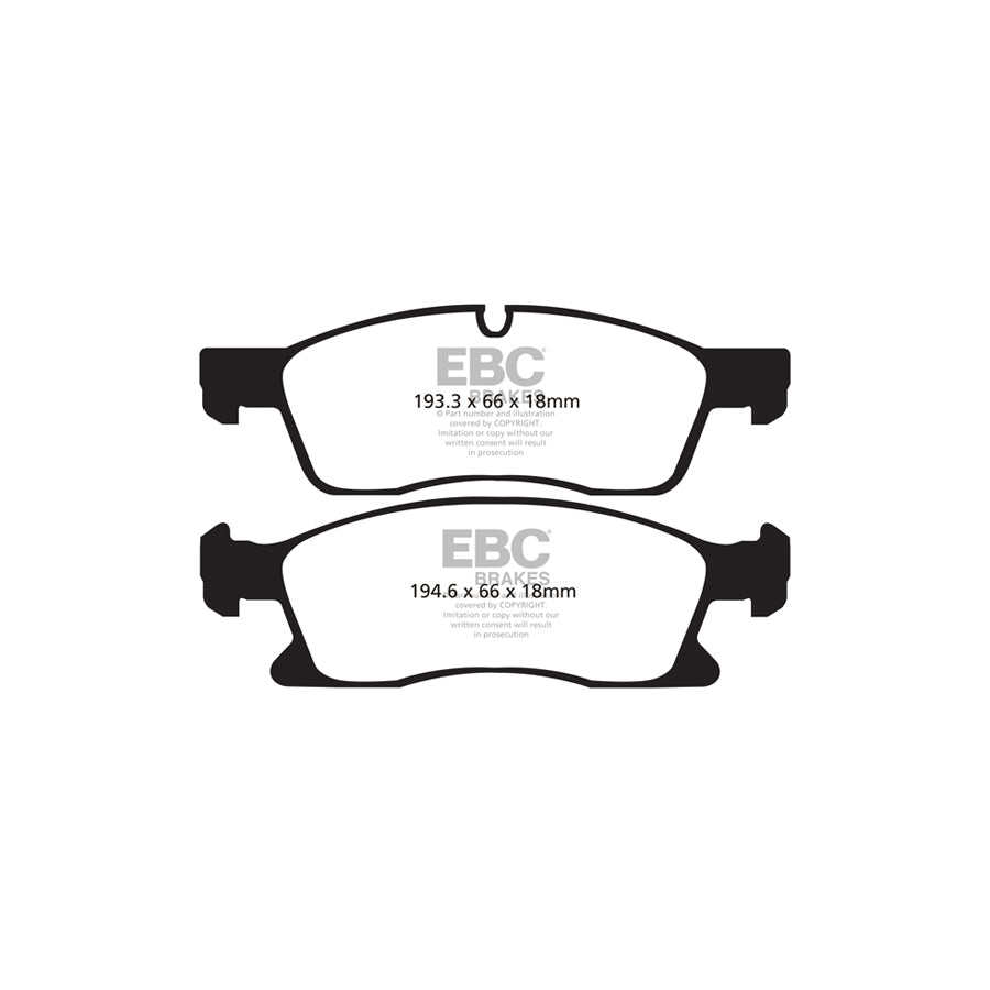 EBC DP1871 Dodge Jeep Mercedes-Benz Ultimax Front Brake Pads - ATE/TRW Caliper 2 | ML Performance UK Car Parts