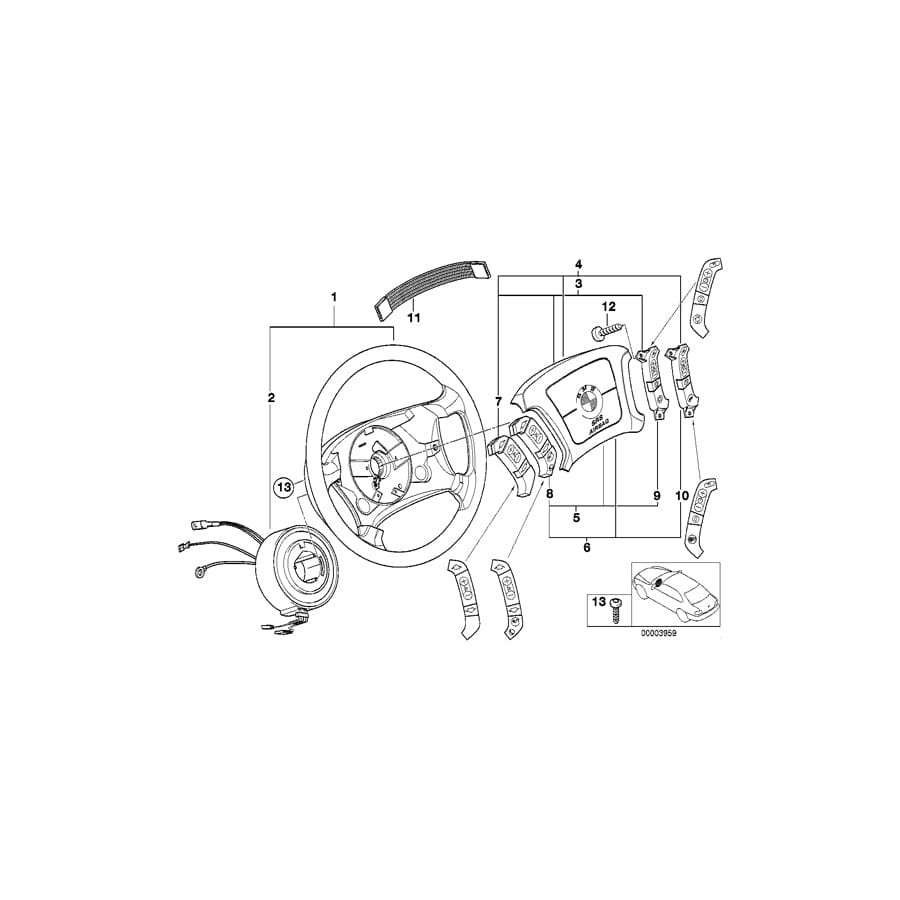 Genuine BMW 61318363652 E39 E38 Cruise Control/Air Flow Switch (Inc. 750i, 728i & 523i)
