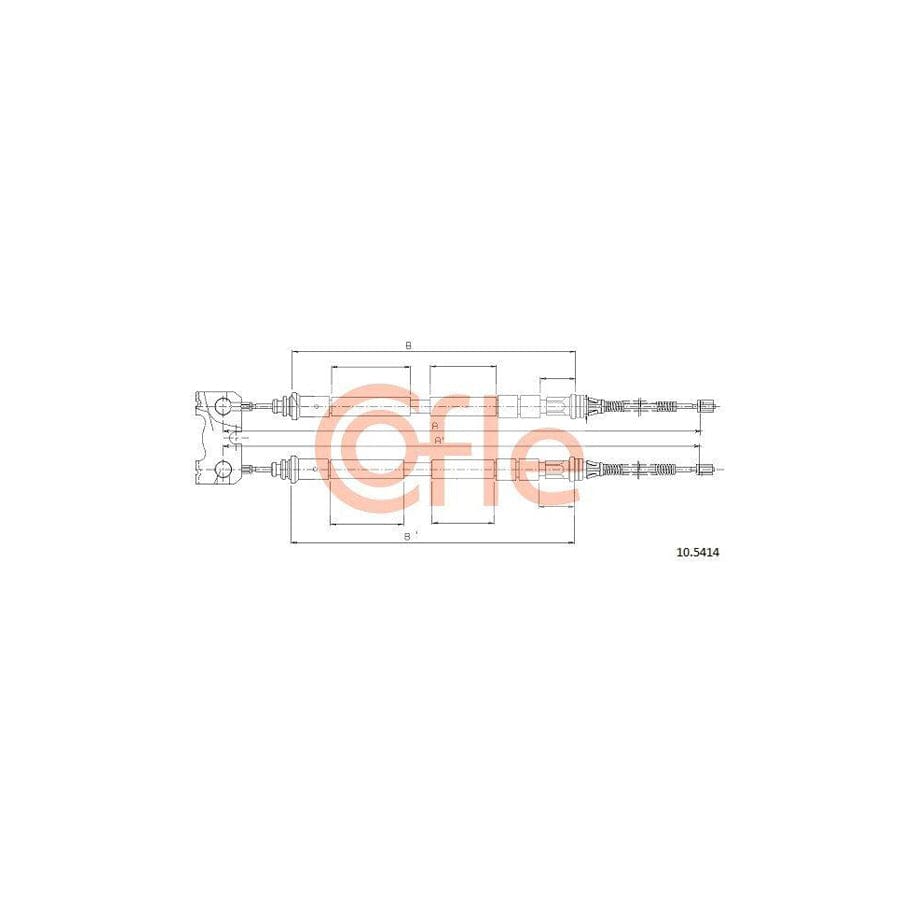 Cofle 10.5414 Hand Brake Cable for Ford Escort