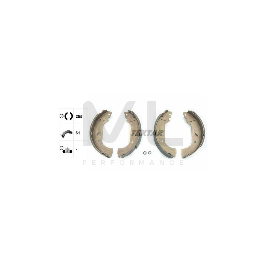 TEXTAR 91047800 Brake Shoe Set without handbrake lever, with accessories