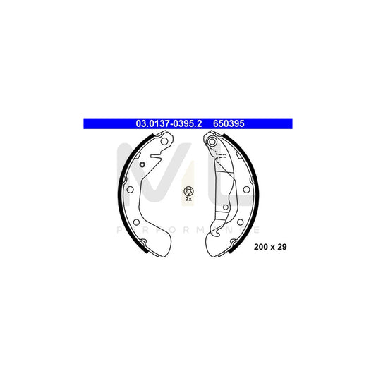 ATE 03.0137-0395.2 Brake Shoe Set with lever