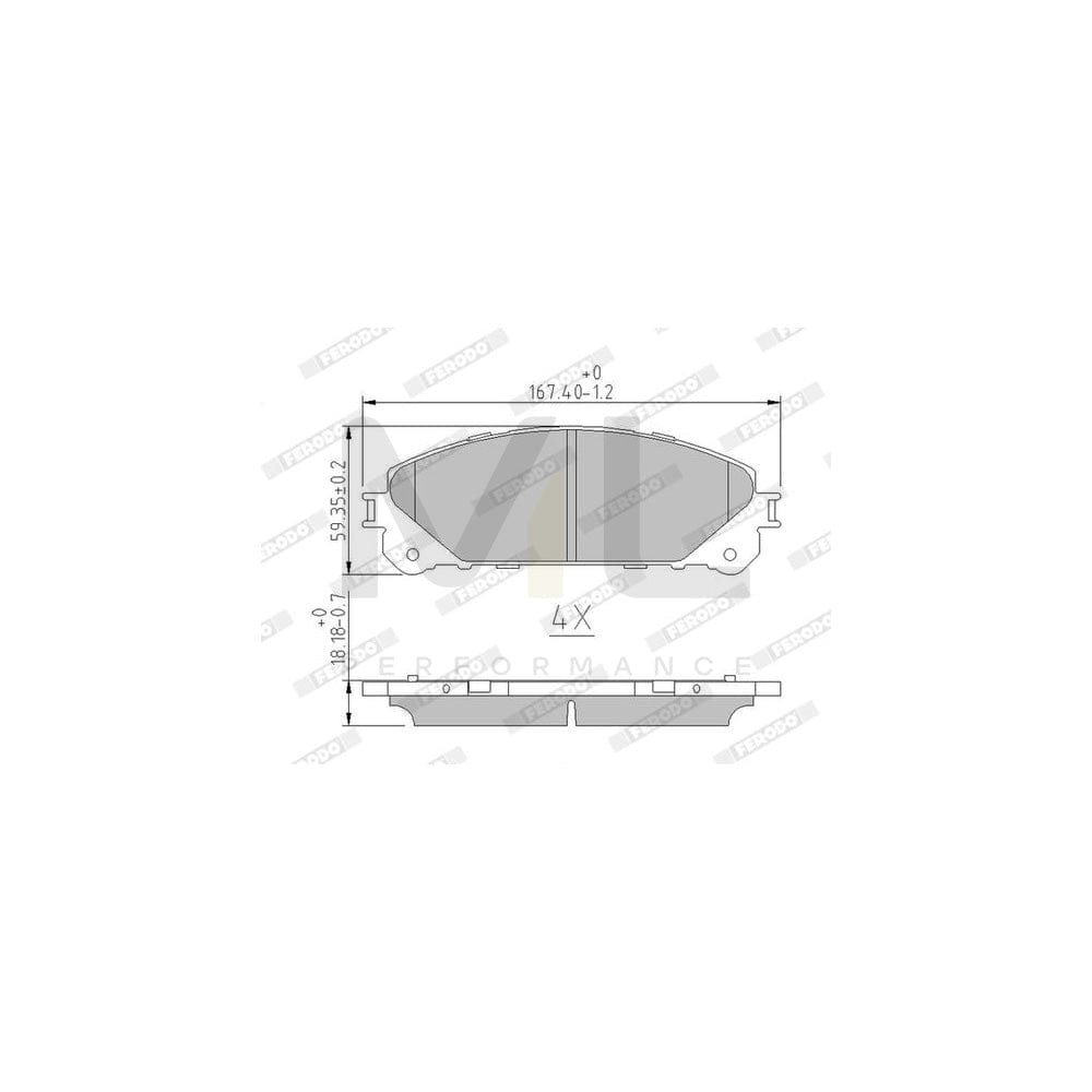 Ferodo Premier FDB4354 Brake Pad Set Not Prepared for Wear Indicator, Without Accessories