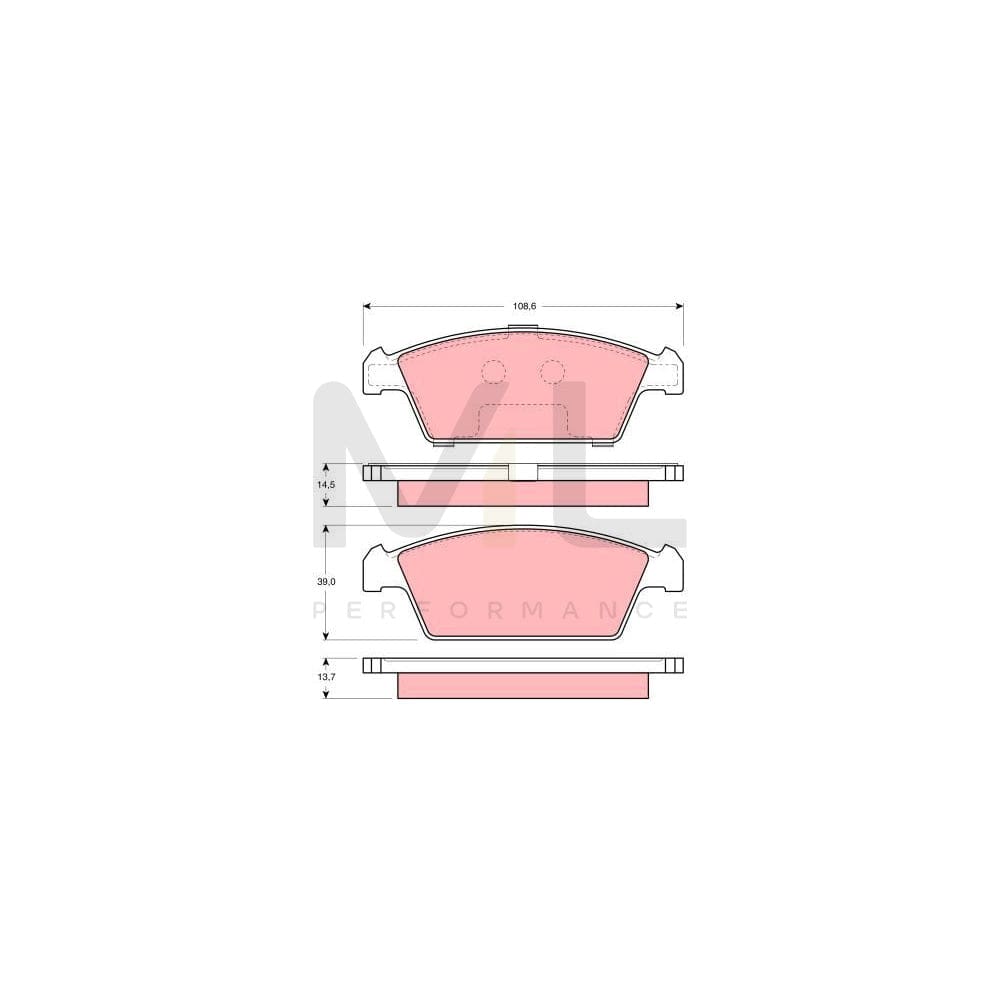 TRW Gdb3108 Brake Pad Set Not Prepared For Wear Indicator