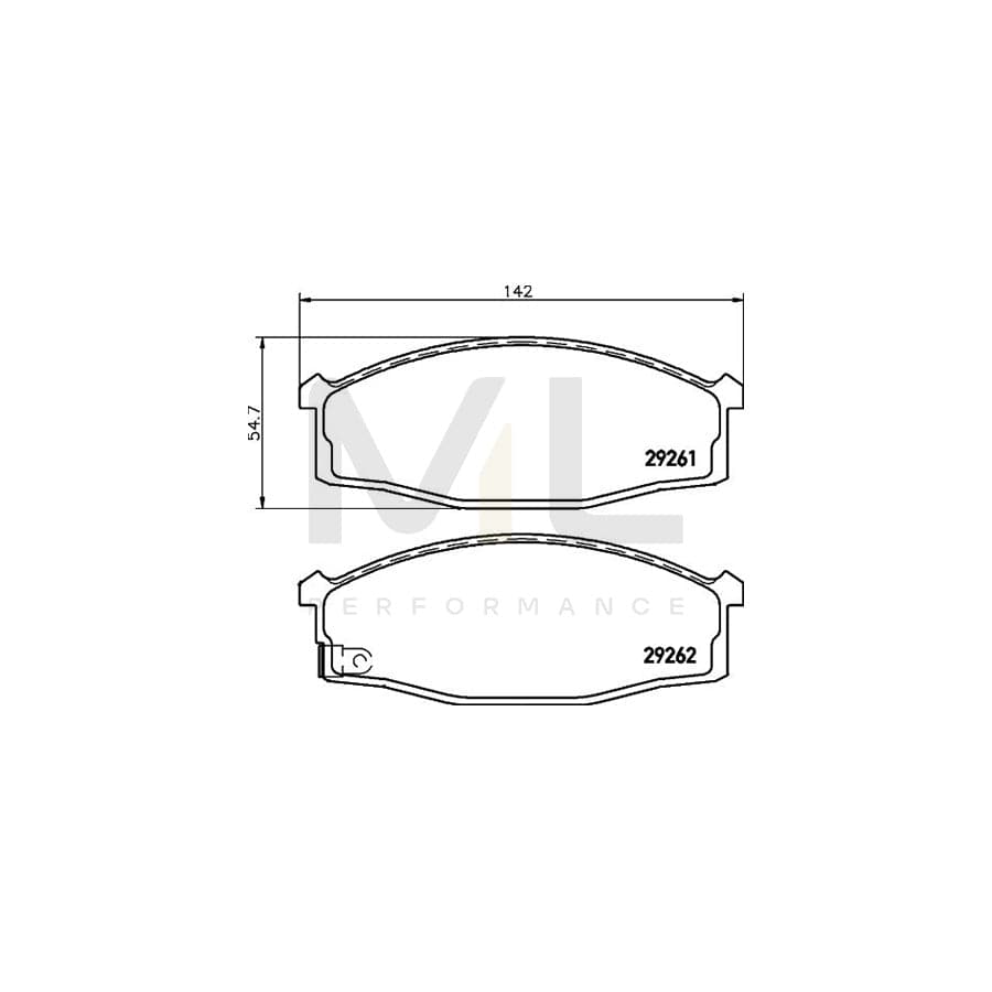 TEXTAR 2926101 Brake pad set with acoustic wear warning
