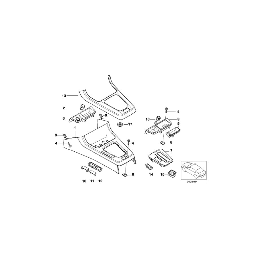 Genuine BMW 51162492154 E36 Ashtray CHROM (Inc. 316i 1.9, 316g & 323ti)