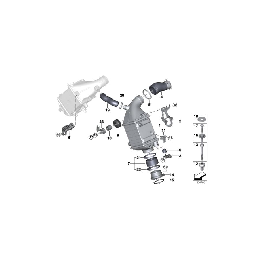 Genuine BMW 17517997297 G12 Charge-Air Cooler ZYL. 5-8 (Inc. ALPINA B7)