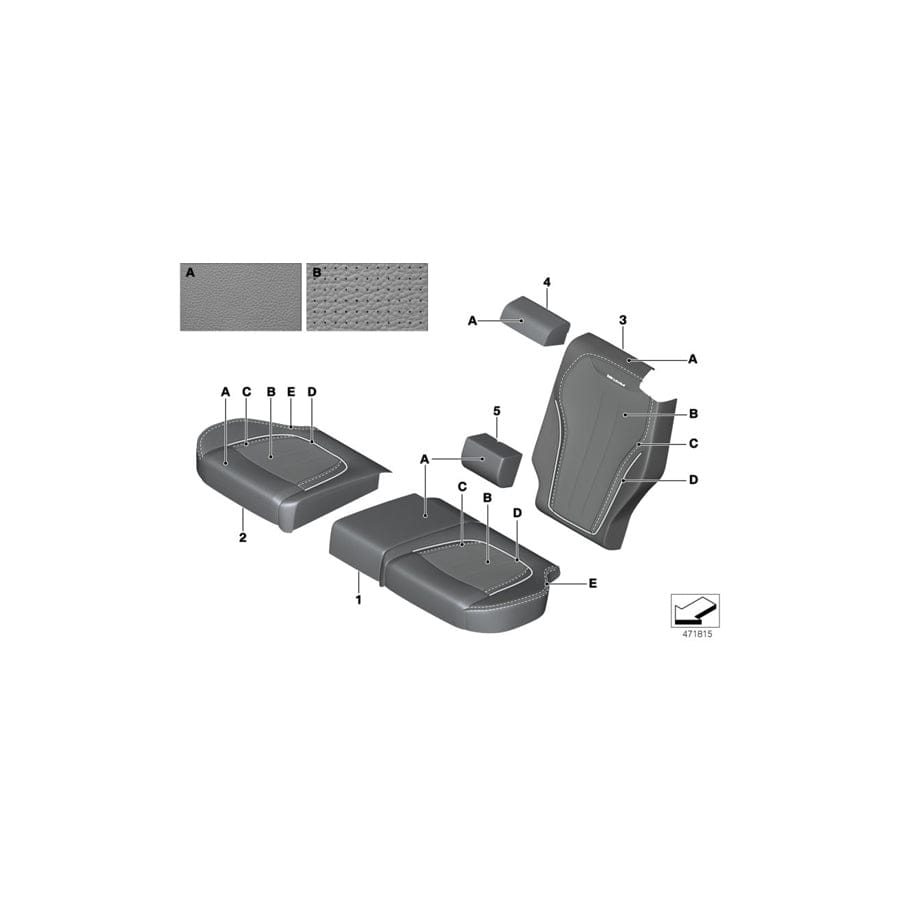 Genuine BMW 52207989266 F15 Cover, Comfort Seat, Perf. Leather,Right INDIVIDUAL (Inc. X5)
