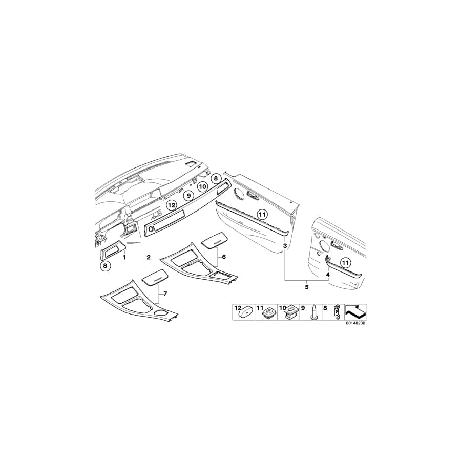 Genuine BMW 51457139766 E90 E91 Cover, Dashboard, Poplar Woodgrain,Right (Inc. 316i, 320d & 323i)