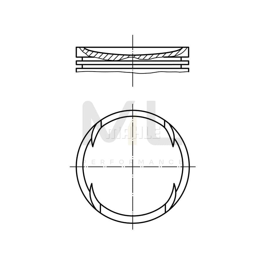 MAHLE ORIGINAL 001 40 02 Piston 90,4 mm, without cooling duct | ML Performance Car Parts