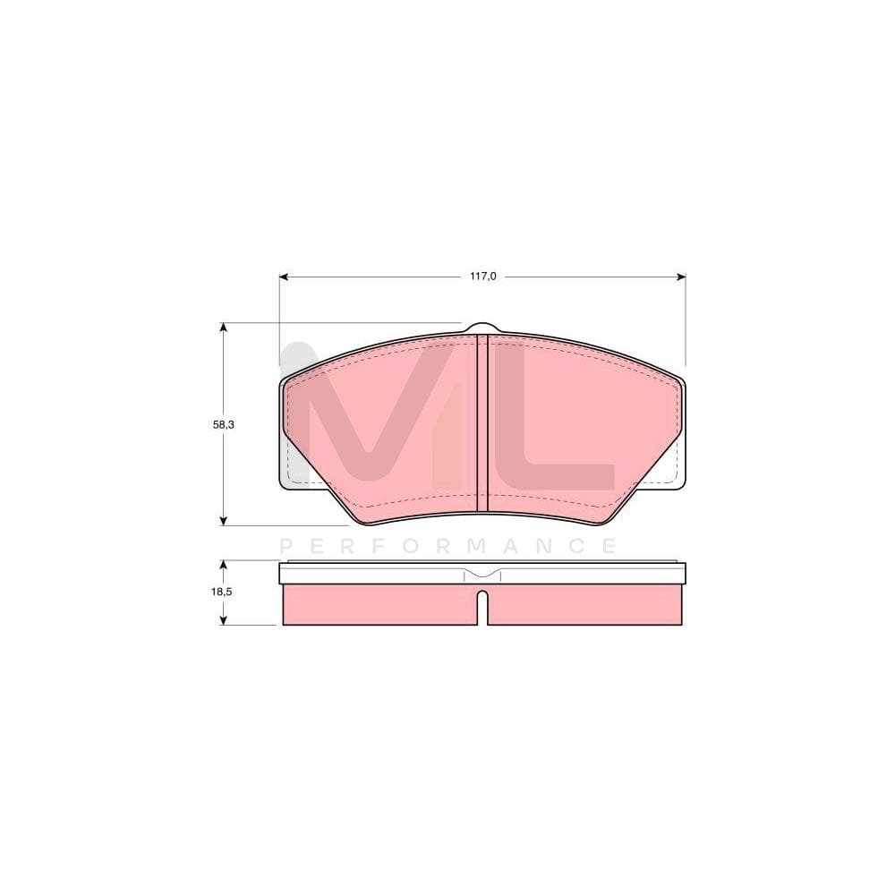 TRW Gdb349 Brake Pad Set Not Prepared For Wear Indicator